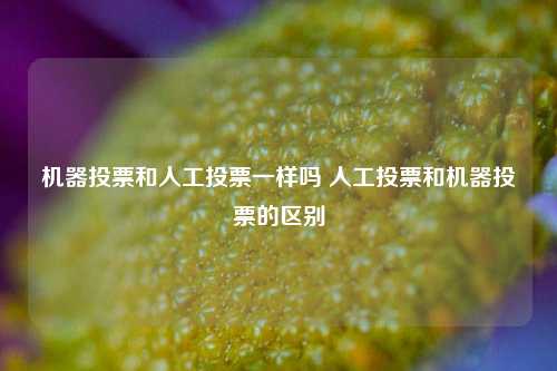 机器投票和人工投票一样吗 人工投票和机器投票的区别