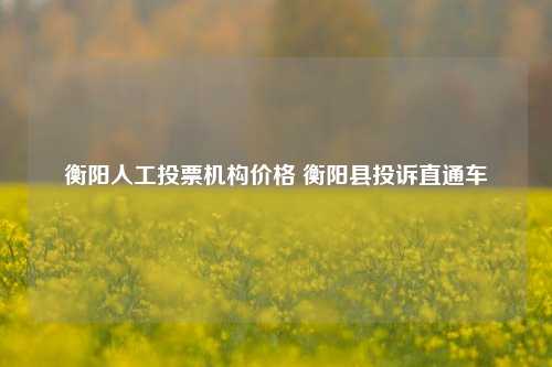 衡阳人工投票机构价格 衡阳县投诉直通车