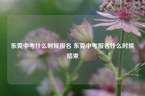 东莞中考什么时候报名 东莞中考报名什么时候结束