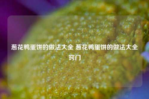 葱花鸭蛋饼的做法大全 葱花鸭蛋饼的做法大全窍门